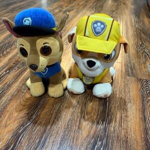 Paw Patrol Plush Toys Big Eye Chase Ty Rubble 10" Stuffed Animal Toy